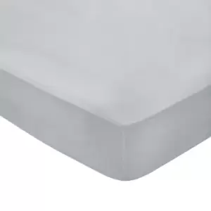 Image of Bedeck of Belfast Fine Linens 300 Thread Count Egyptian Cotton Double Fitted Sheet, Silver