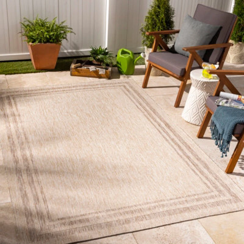 Image of Livabliss In- & Outdoor Cottage Jute-Look Beige Georgia Area Rug 160 X 213cm - Easy To Clean, Perfect For Balcony, Kitchen Or Dining Room