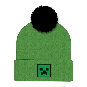 Image of Minecraft - Block Face Pom Pom Beanie Unisex - Green