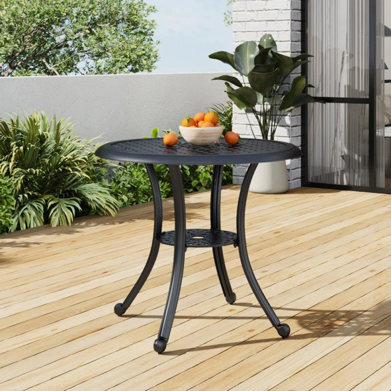 Image of Breeins Cast Aluminum Patio Dining Table Black unisex One size