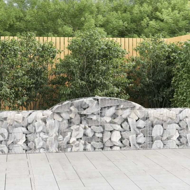 Image of VIDAXL Arched Gabion Baskets 8 pcs 300x30x60/80cm Galvanised Iron Vidaxl 3146491