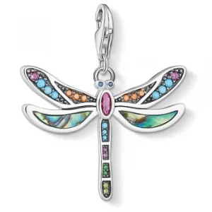 image of THOMAS SABO Sterling Silver Multi-Stone Dragonfly Charm 1757-964-7