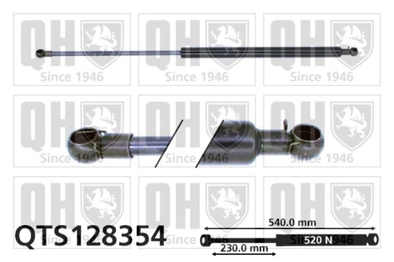 Image of QUINTON HAZELL Tailgate strut QUINTON HAZELL QTS128354
