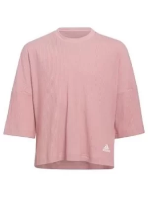 Image of adidas Older Girls Yoga Sweat Top, Mauve, Size 11-12 Years, Women