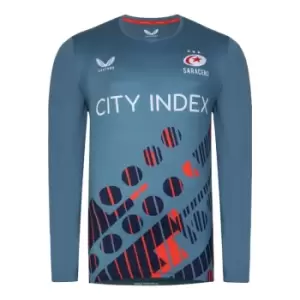 Image of 2022-2023 Saracens LS Training Tee (Navy)