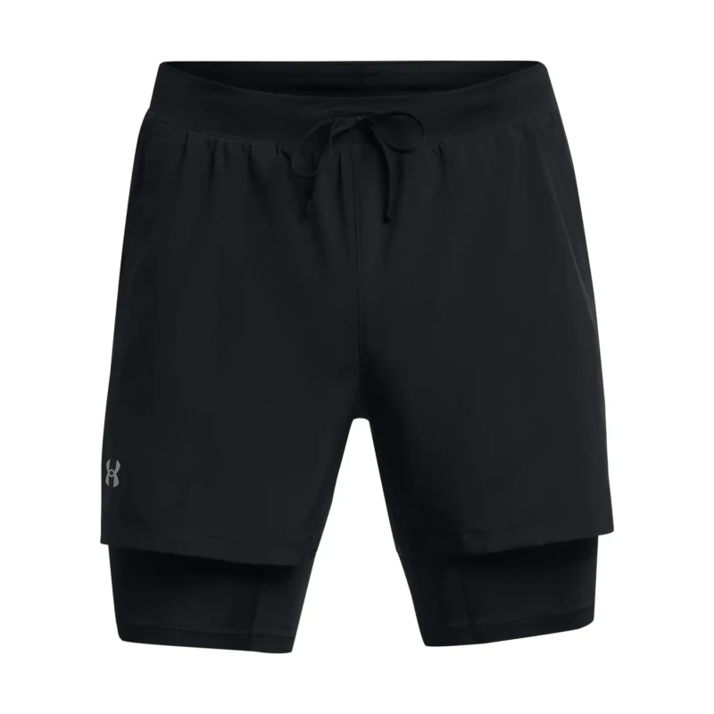 Image of Under Armour Armour UA Launch 2-in-1 7 Shorts Mens Performance Shorts S Black 47119403350
