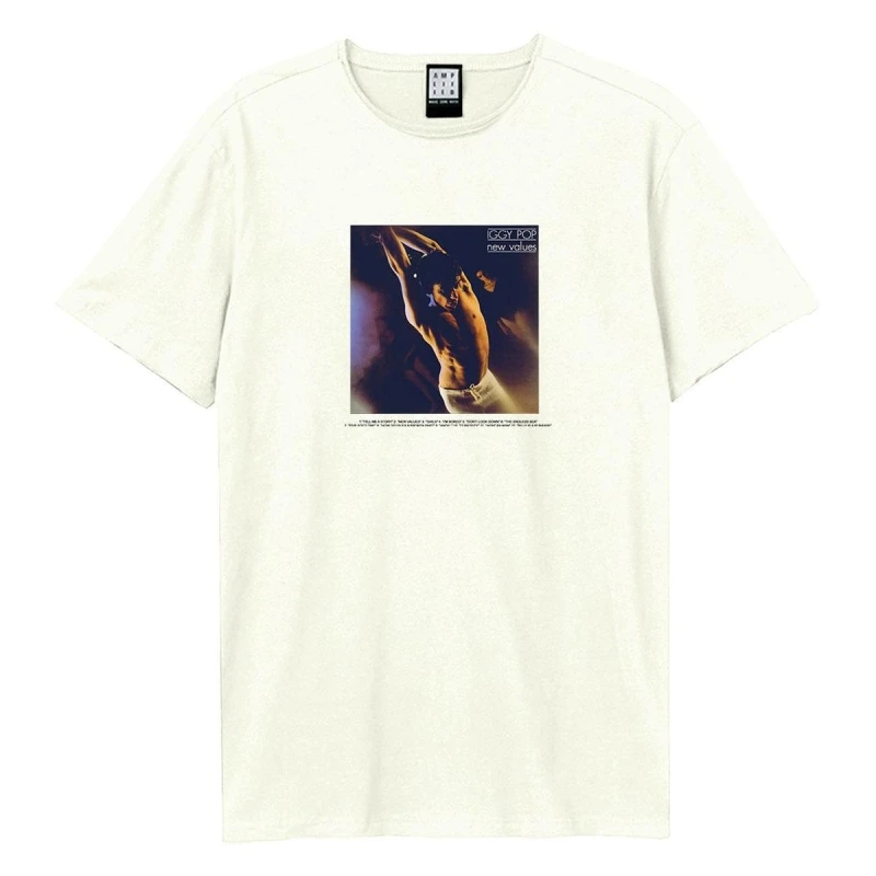 Image of Amplified Amplified Men New Values Iggy Pop Back Print T-Shirt in White Size: X-Small White XS Male 5063574714846