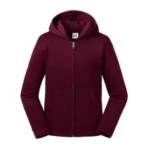 image of Russell Kids/Childrens Authentic Zip Hooded Sweatshirt (5-6 Years) (Burgundy)