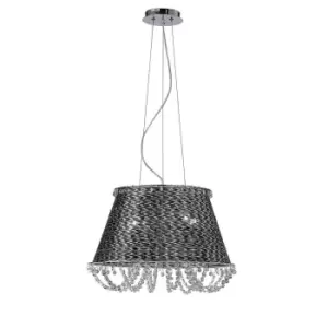 Image of Lanzo Pendant 4 Light E14 Black Chrome/Crystal