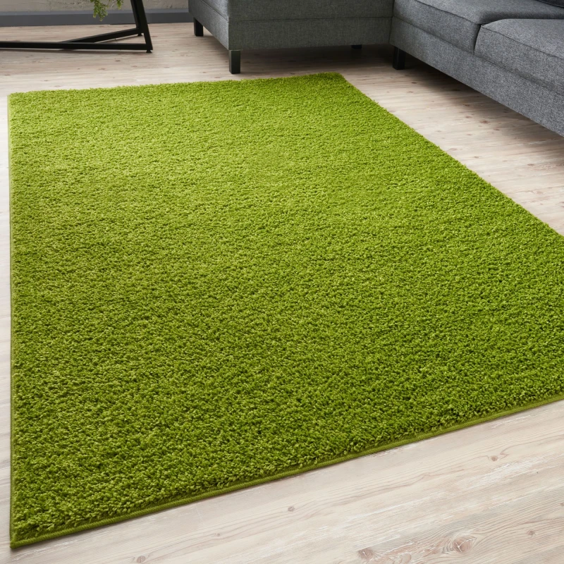 Image of THE RUGS Shaggy Rugs Green Living Room Rug - Soft Fluffy Thick Carpet For Bedrooms & Kitchen Easy To Clean Home Decor Rugs Size: 80cm x 300cm Gree