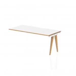 image of Oslo Single Ext Kit White Frame Wooden Leg Bench Desk 1600 White With