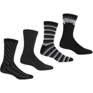 image of Regatta Mens 4 Pack Lifestyle Casual Socks UK Size 9-12