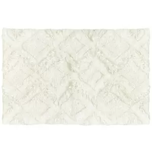 Image of The Linen Yard Diamond Tufted Bath Mat (One Size) (Ivory)