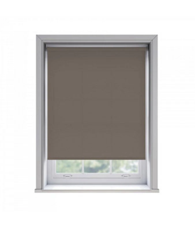 Image of 45Cm No Drill Self Adhesive Chocolate Thermal Blackout Roller Blind (170Cm Drop)