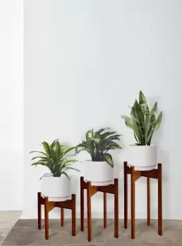 Image of Utnel 3 Pieces Handmade Solid Wood Plant Stand Planter Set
