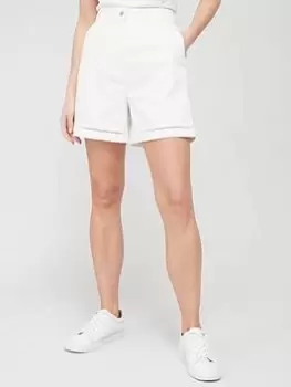 Image of Tommy Hilfiger Cotton Blend Coastal Short - Cream, Size 38, Women