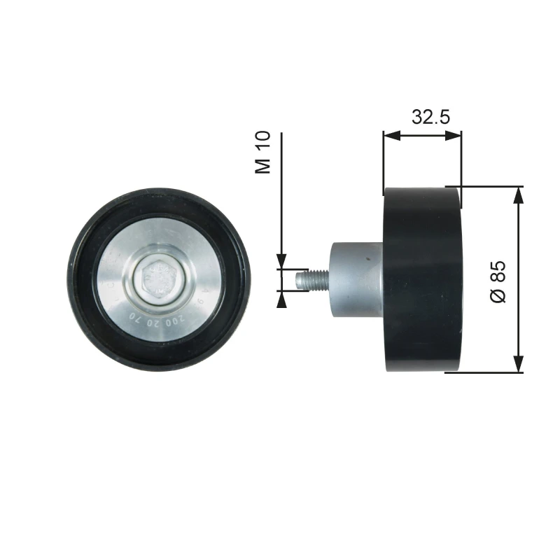 Image of GATES Deflection / guide pulley, V-ribbed belt GATES T36625