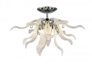 Image of Ceiling 6 Light G9 Polished Chrome, Sand Glass