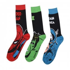 Image of Marvel 3 Pack Crew Socks Mens - Marvel