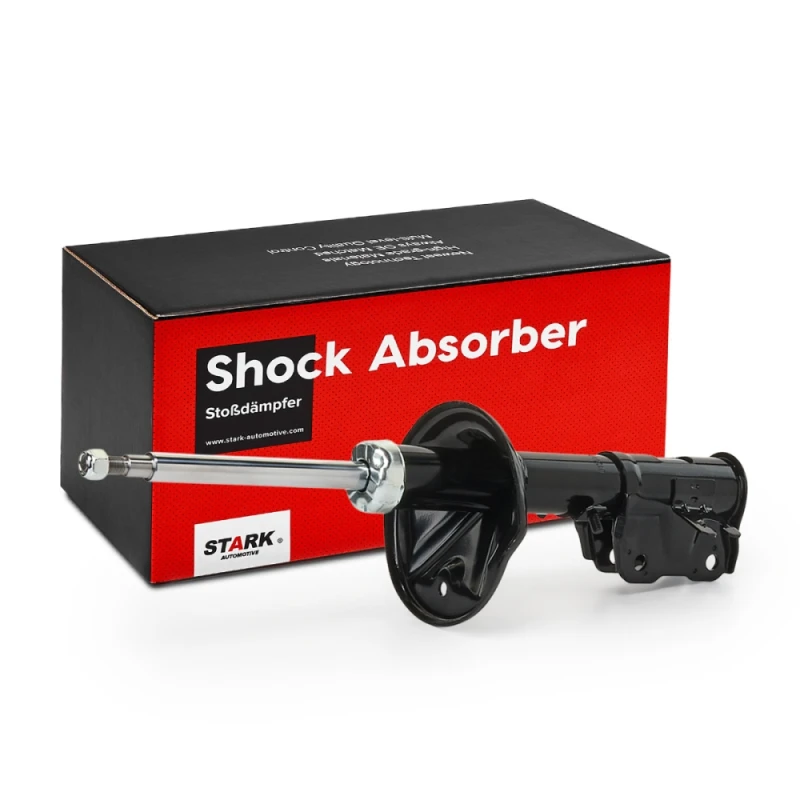 Image of STARK SKSA-0131048 Shock absorber Front Axle Right, Gas Pressure, Twin-Tube, Suspension Strut, Bottom Clamp Shock Absorber (854)