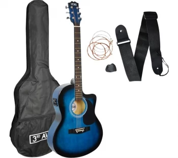 image of 3RD AVENUE STX10ECABBPK Electro-Acoustic Guitar Pack - Blueburst