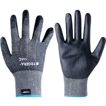 Image of 455 TEGERA CUT 5 PU PALM COAT GLOVES BLACK SIZE 9 - Ejendals