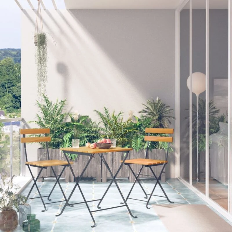 Image of VIDAXL 3 Piece Folding Bistro Set Solid Acacia Wood Vidaxl 8720286151822