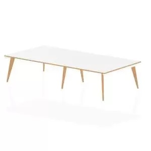 Image of Oslo White Frame Wooden Leg Rectangular Boardroom Table 3200 White