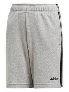 Image of Adidas Boys 3 Stripe Knit Shorts - Grey