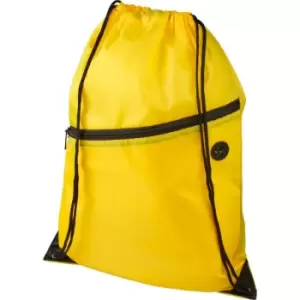 Image of Bullet Adults Unisex Oriole Zippered Drawstring Backpack (One Size) (Yellow)