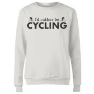 Image of I'd Rather be Cycling Womens Sweatshirt - White - 3XL