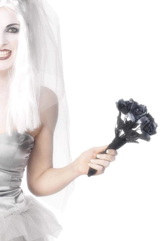 Image of Smiffys Corpse Bride Black Rose Bouquet Black unisex