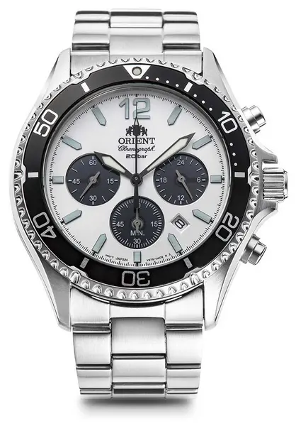 Image of Orient RA-TX0203S10B Mako Solar Chronograph (43mm) White Watch