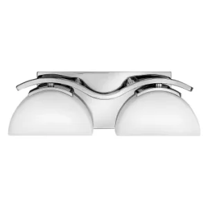 image of Verve 2 Light Bathroom Wall Light Polished Chrome IP44, G9