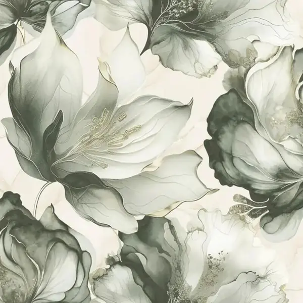 Image of MURIVA Elysian Floral Flowers Petal Pastel Abstract Metallic Feature Wallpaper[Green and Gold 212503] - Green - Muriva WL-212503