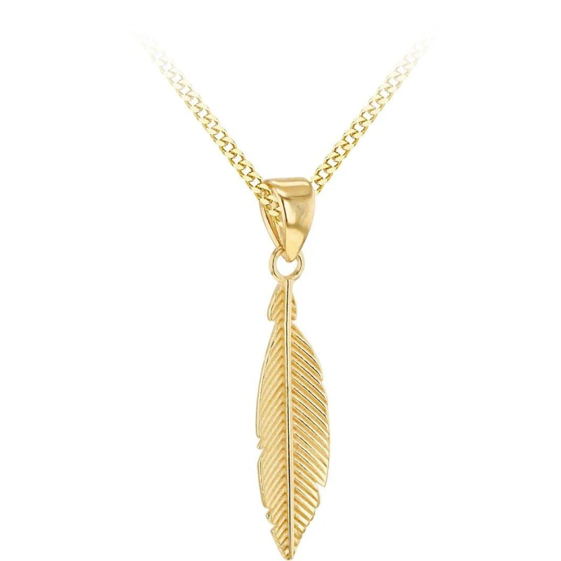 Image of Be You 9ct Gold Leaf Necklace Yellow Gold female 18in