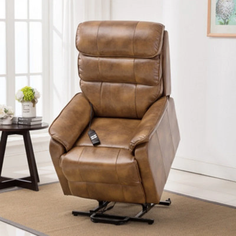 Image of Buckingham Dual Motor Rise Recliner Chair - Tan 5.05574E+12