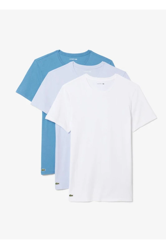 Image of Lacoste Mens 3 Pack T-Shirts Black/Blue/White Size: 2XL Multicolor Male 2XL
