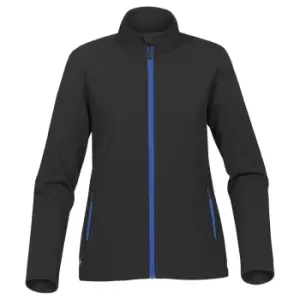 image of Stormtech Womens/Ladies Orbiter Softshell Jacket (L) (Black/ Azure Blue)