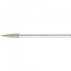 image of PFERD 36443020 HORSE diamond grinding pencil pointed bow shaped 3 x 13mm D126 shaft o 3 Diameter 3mm