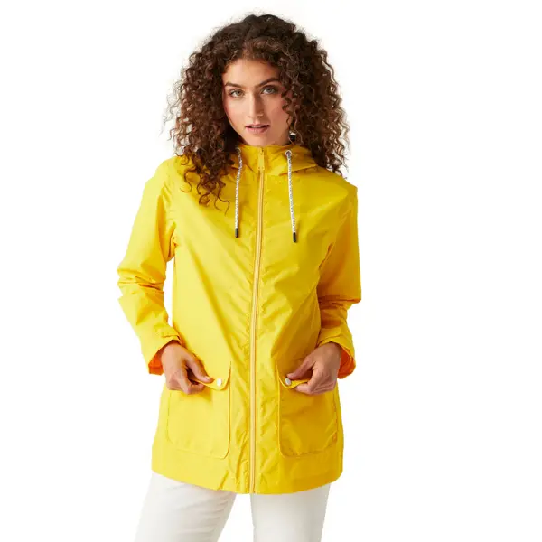 image of Regatta Womens Bayletta Full Zip Hooded Rain Coat 14 - Bust 38' (97cm) Maize Yellow RWW418-Y3Q-14