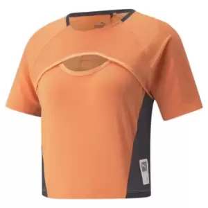 image of Puma Mile Crop T Shirt Womens - Orange