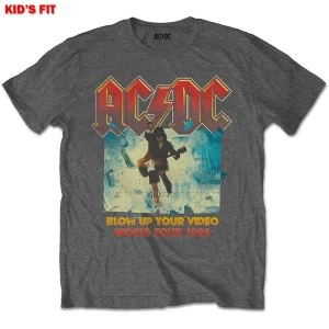 Image of AC/DC - Blow Up Your Video Kids 11 - 12 Years T-Shirt - Grey