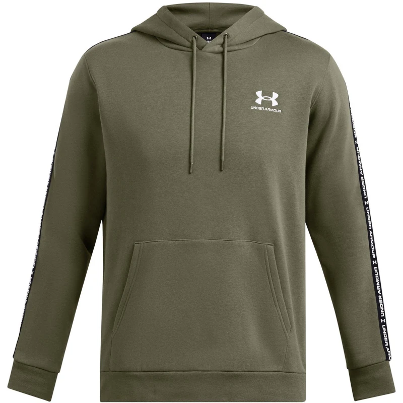 Image of Under Armour Icon Fleece Taping Hoodie Mens Marine OD Green male S