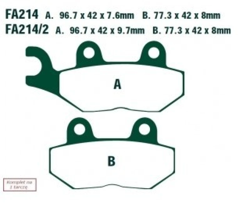 Image of EBC Brakes FA214/2 Brake pad set Brake Pad Set,disc brake (402)