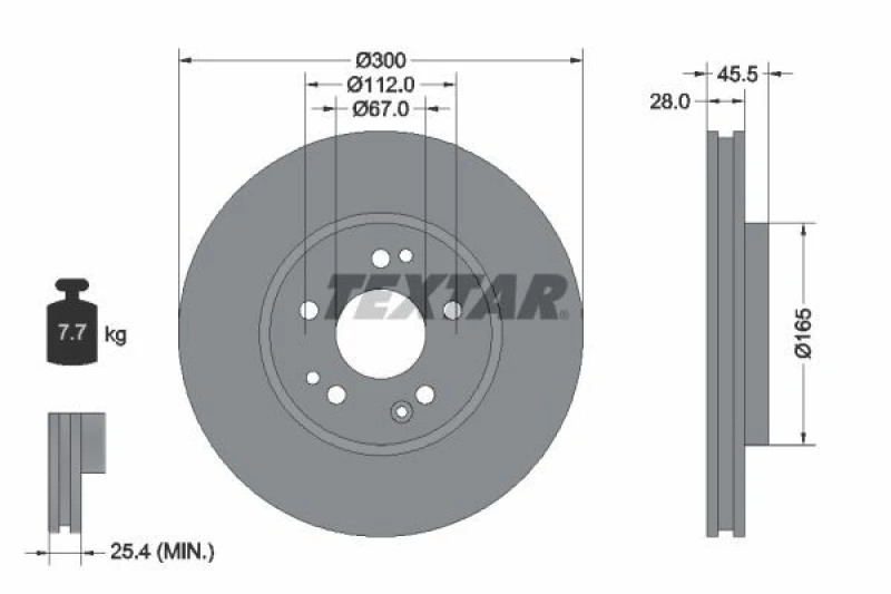 Image of Brake disc TEXTAR 92057900
