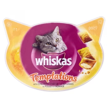 Whiskas Temptations Cat Treats With Chicken and Cheese 60g