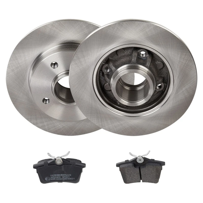 Image of RIDEX 3405B3356 Brake disc and pads set Rear Axle, Brake Disc Type: Solid, excl. wear warning contact Brake Set,disc brakes (3405)