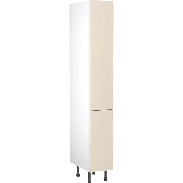 Image of Kitchen Kit Flatpack Slab Kitchen Cabinet Tall Larder Unit Ultra Matt 300mm in Cashmere MFC