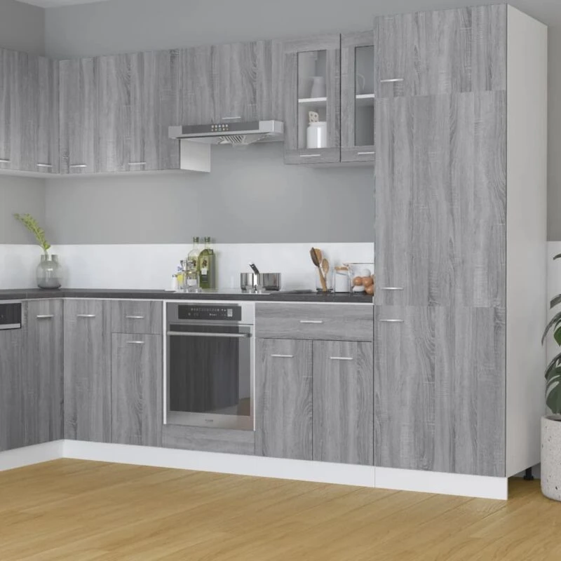 Image of VIDAXL Hanging Glass Cabinet Lyon Grey Sonoma 60x31x60cm Engineered Wood Vidaxl 8720286931868